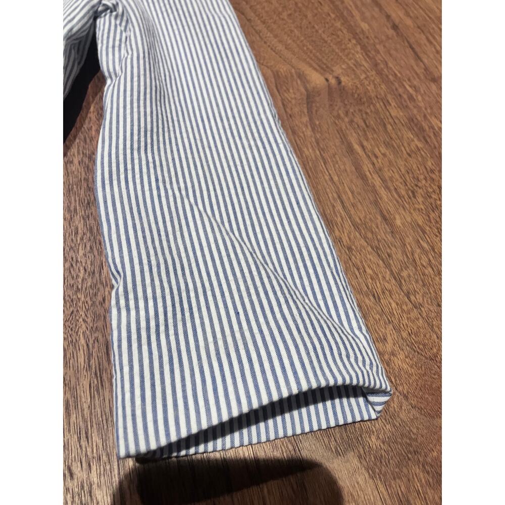 The Children’s Place (?) Boys Seersucker Blazer Size 6 Blue White Stripe Cotton - Picture 2 of 8